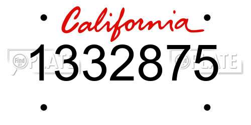 1332875 California License Plate