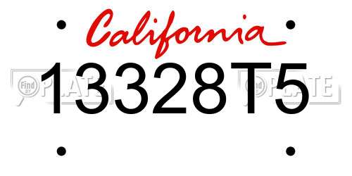13328T5 California License Plate