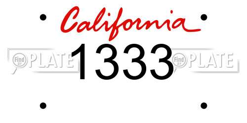 1333 California License Plate