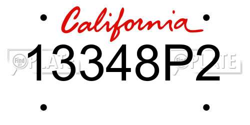 13348P2 California License Plate