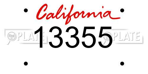 13355 California License Plate