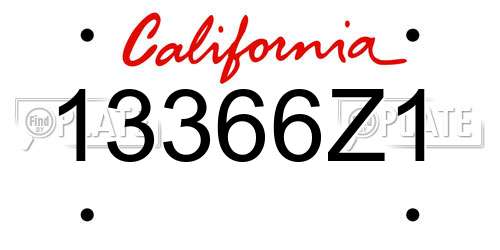 13366Z1 California License Plate