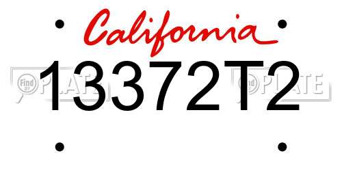 13372T2 California License Plate