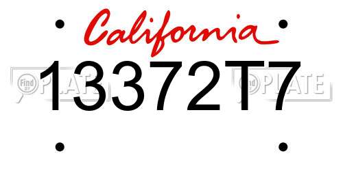 13372T7 California License Plate