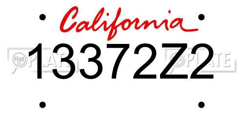 13372Z2 California License Plate