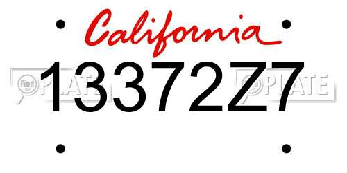 13372Z7 California License Plate