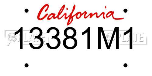 13381M1 California License Plate