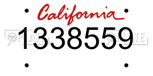 1338559 California License Plate