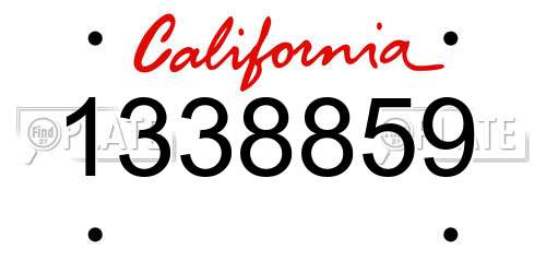 1338859 California License Plate