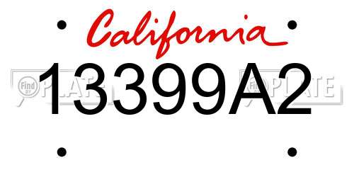 13399A2 California License Plate