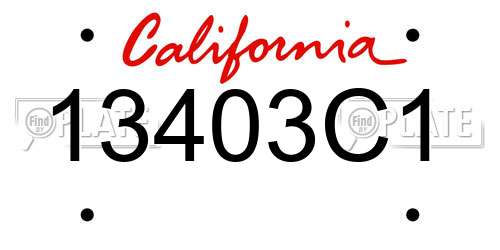 13403C1 California License Plate