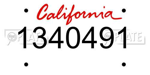 1340491 California License Plate