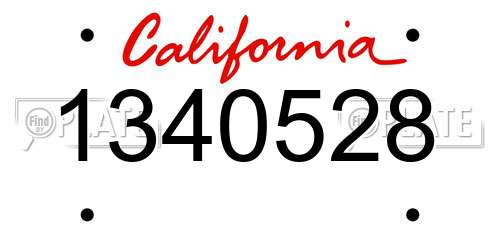 1340528 California License Plate