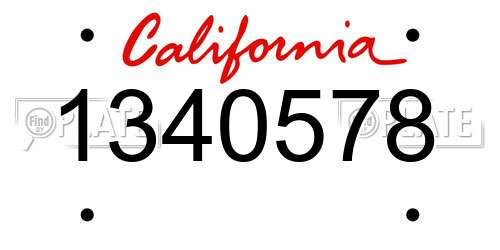 1340578 California License Plate