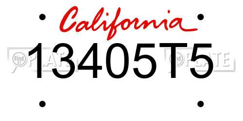 13405T5 California License Plate