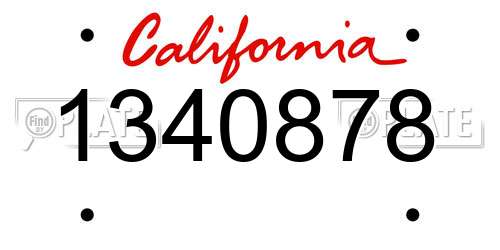 1340878 California License Plate