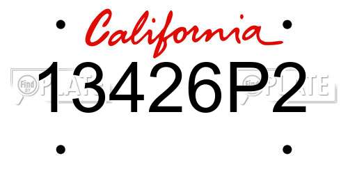 13426P2 California License Plate