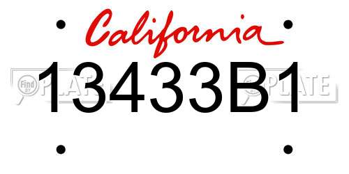 13433B1 California License Plate