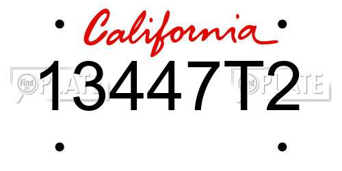 13447T2 California License Plate