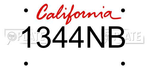 1344NB California License Plate
