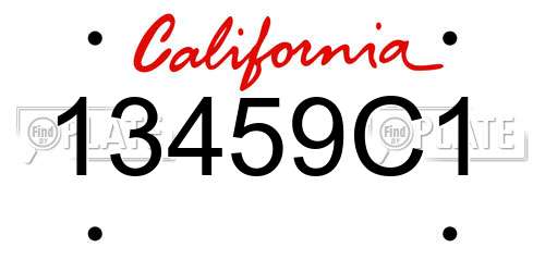 13459C1 California License Plate