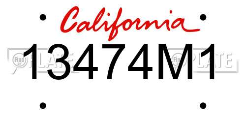 13474M1 California License Plate