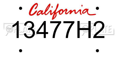 13477H2 California License Plate