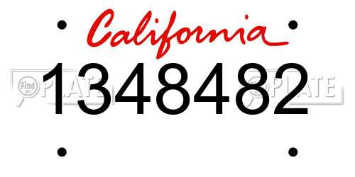 1348482 California License Plate