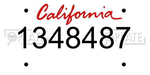 1348487 California License Plate
