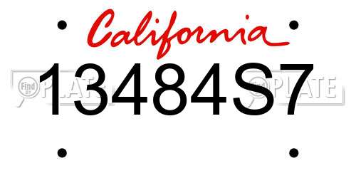 13484S7 California License Plate