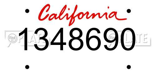 1348690 California License Plate