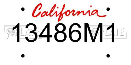 13486M1 California License Plate