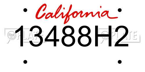 13488H2 California License Plate