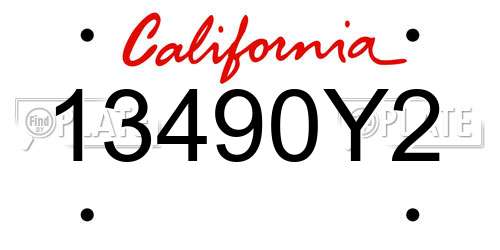 13490Y2 California License Plate