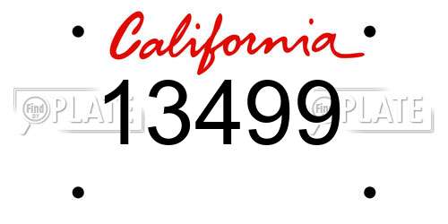13499 California License Plate