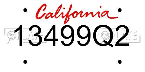 13499Q2 California License Plate