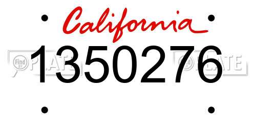 1350276 California License Plate
