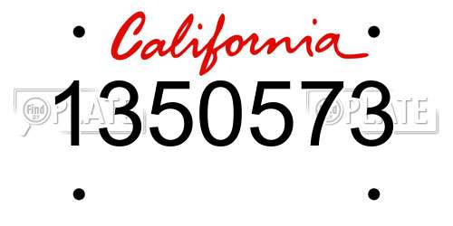 1350573 California License Plate