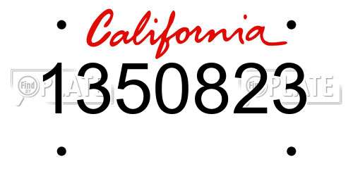 1350823 California License Plate