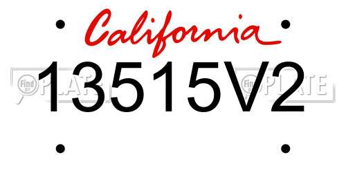 13515V2 California License Plate