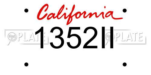 1352II California License Plate