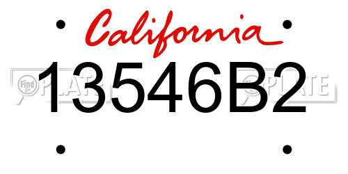 13546B2 California License Plate