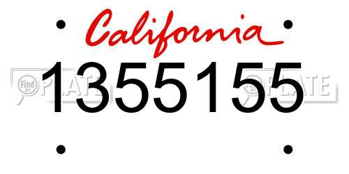 1355155 California License Plate