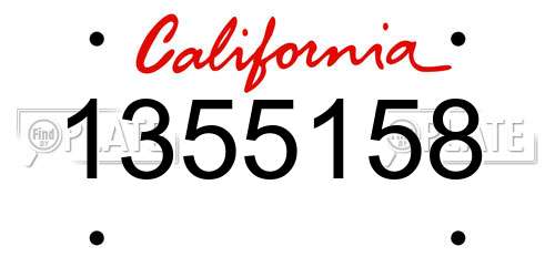 1355158 California License Plate