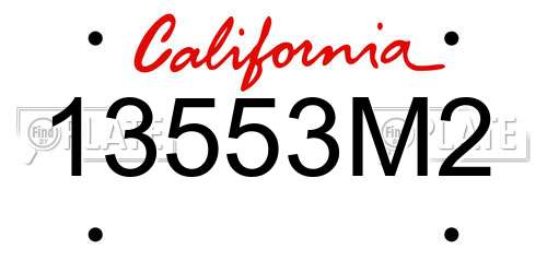 13553M2 California License Plate