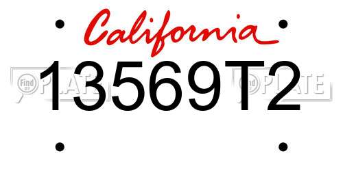 13569T2 California License Plate