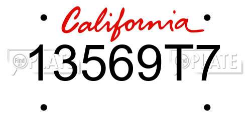 13569T7 California License Plate