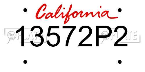 13572P2 California License Plate