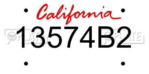 13574B2 California License Plate