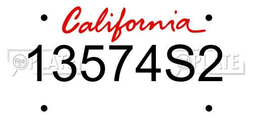 13574S2 California License Plate